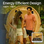 Aleko Anémona 3–4 Person White Finland Pine Barrel Sauna – Compact Outdoor Sauna for Relaxation, Detox & Wellness