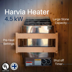 Aleko Liatris 5–6 Person Rustic Cedar Barrel Barrel Sauna with Front Porch Canopy – Spacious Outdoor Sauna for Heat Therapy, Recovery & Backyard Wellness