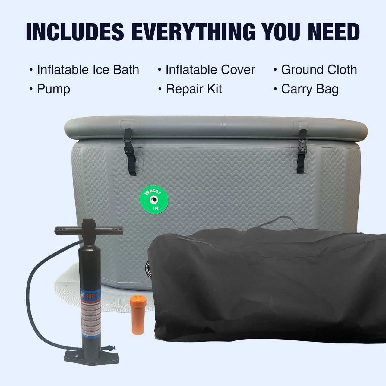 ALEKO Arctica Inflatable Cold Plunge Tub + 1HP Chiller & Heater Kit – Hot & Cold Therapy System