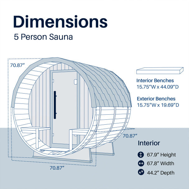 Aleko Aster 3–5 Person Barrel Outdoor Sauna with Porch – Spacious Backyard Sauna for Heat Therapy, Relaxation & Recovery