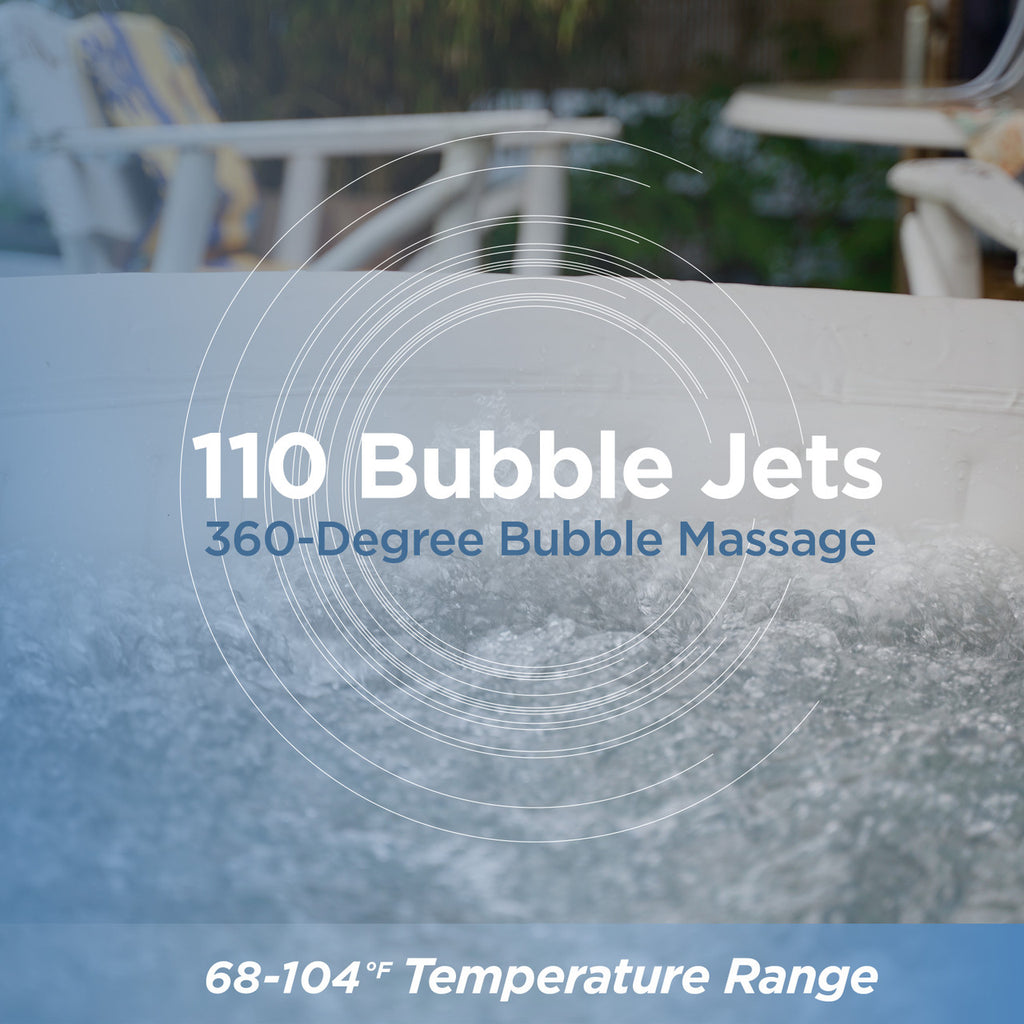 Aleko Diamond Inflatable Jetted Hot Tub with Energy Efficient Cover – Black Finish Compact 2-Person Spa for Relaxation, Hydrotherapy & Home Wellness