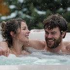 *NEW * Aleko Charcoal Inflatable Jetted Square Hot Tub with Energy Efficient Cover – Light Gray with Hemp Rope Pattern Spacious 6-Person Spa for Hydrotherapy, Relaxation & Backyard Wellness