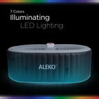 Aleko Diamond Inflatable Jetted Hot Tub with Energy Efficient Cover – Black Finish Compact 2-Person Spa for Relaxation, Hydrotherapy & Home Wellness