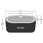 Aleko Diamond Inflatable Jetted Hot Tub with Energy Efficient Cover – Black Finish Compact 2-Person Spa for Relaxation, Hydrotherapy & Home Wellness