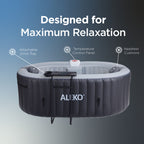 Aleko Diamond Inflatable Jetted Hot Tub with Energy Efficient Cover – Black Finish Compact 2-Person Spa for Relaxation, Hydrotherapy & Home Wellness