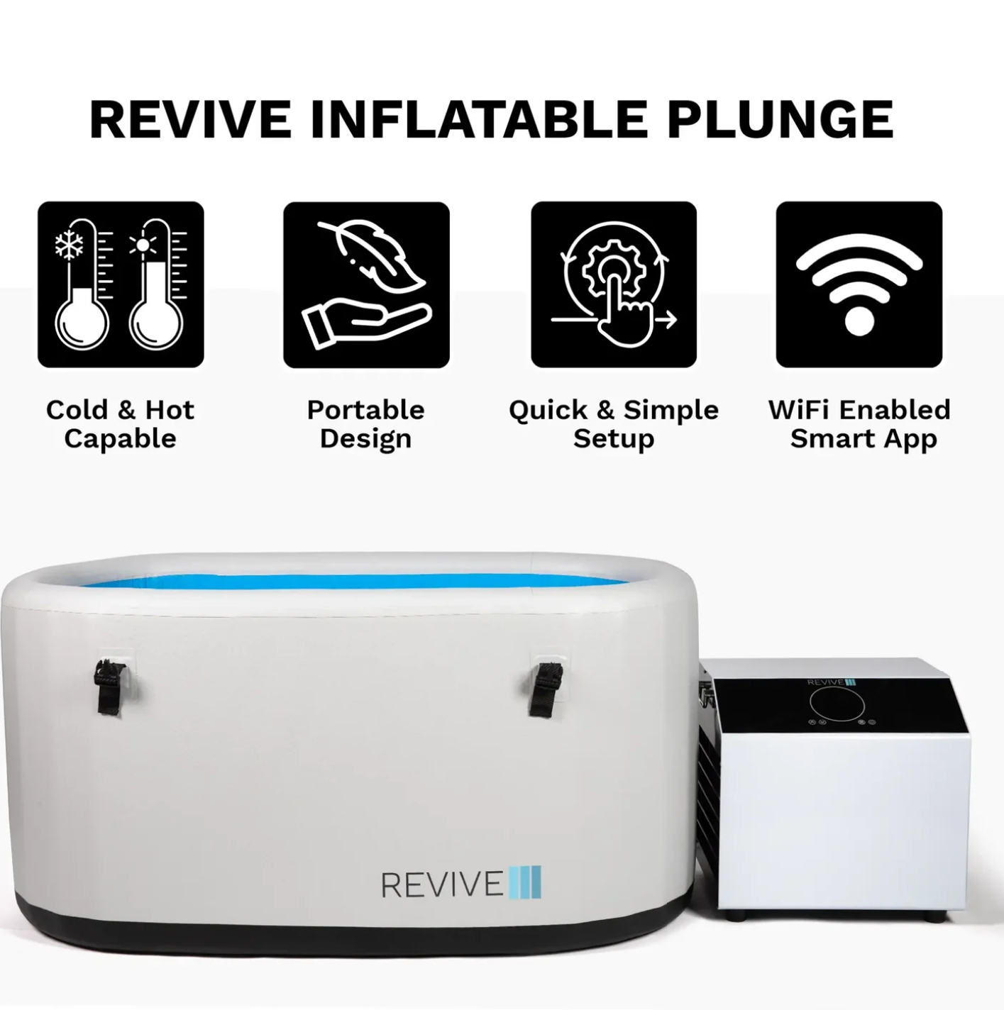 Revive Plunge Inflatable Cold Plunge Tub – Portable Insulated Ice Bath for Full-Body Recovery
