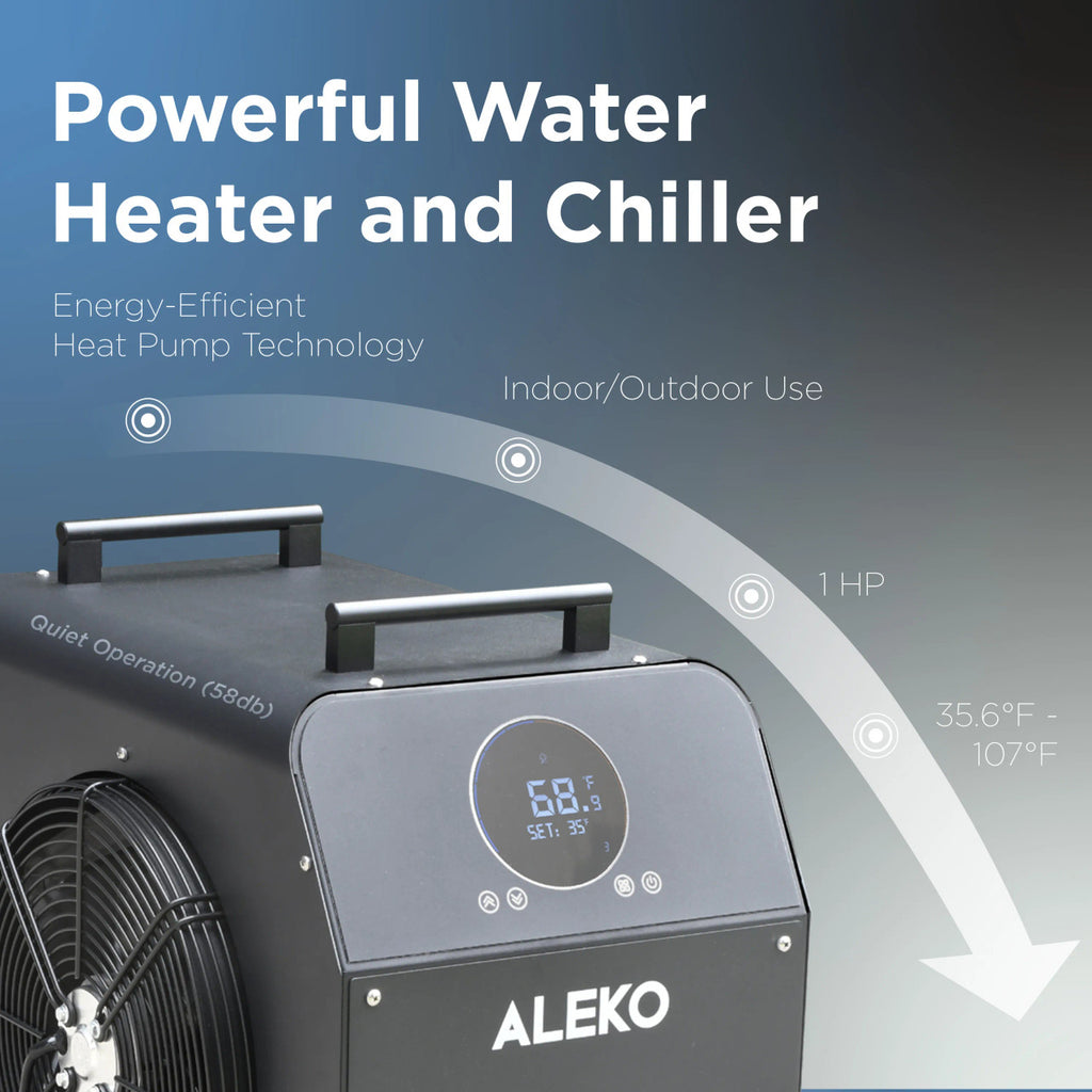 ALEKO Arctica Inflatable Cold Plunge Tub + 1HP Chiller & Heater Kit – Hot & Cold Therapy System