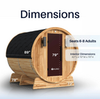 Aleko Liatris 6–8 Person Red Cedar Barrel Sauna – Panoramic Window Outdoor Sauna for Deep Detox, Relaxation & Recovery