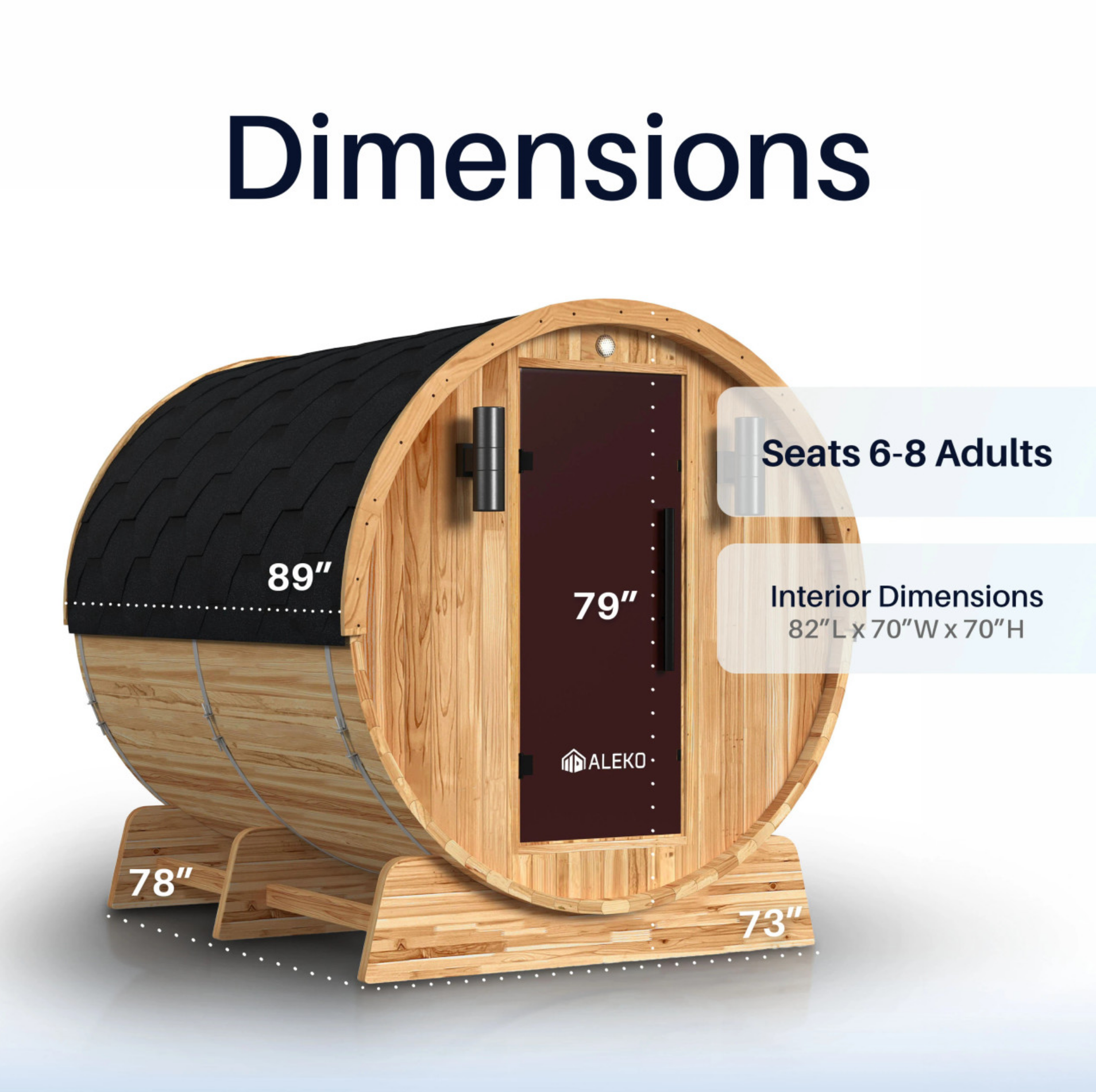 Aleko Liatris 6–8 Person Red Cedar Barrel Sauna – Panoramic Window Outdoor Sauna for Deep Detox, Relaxation & Recovery