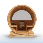 Aleko Liatris 6–8 Person Red Cedar Barrel Sauna – Panoramic Window Outdoor Sauna for Deep Detox, Relaxation & Recovery