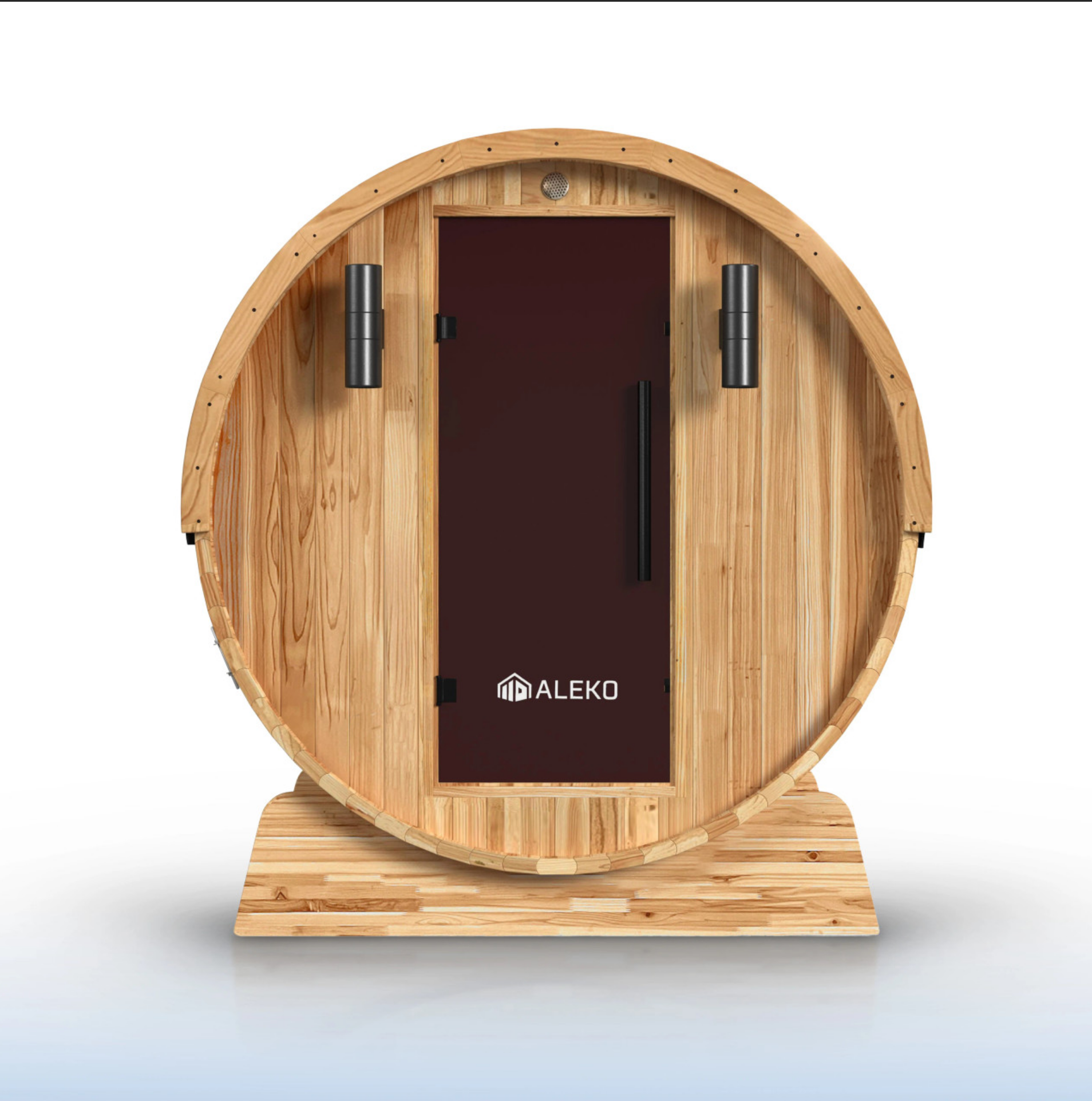 Aleko Liatris 6–8 Person Red Cedar Barrel Sauna – Panoramic Window Outdoor Sauna for Deep Detox, Relaxation & Recovery