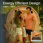 Aleko Liatris 6–8 Person Red Cedar Barrel Sauna – Panoramic Window Outdoor Sauna for Deep Detox, Relaxation & Recovery