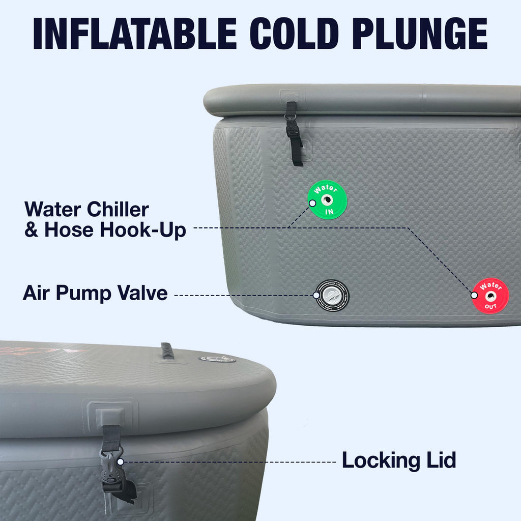 ALEKO Arctica Inflatable Cold Plunge Tub + 1HP Chiller & Heater Kit – Hot & Cold Therapy System