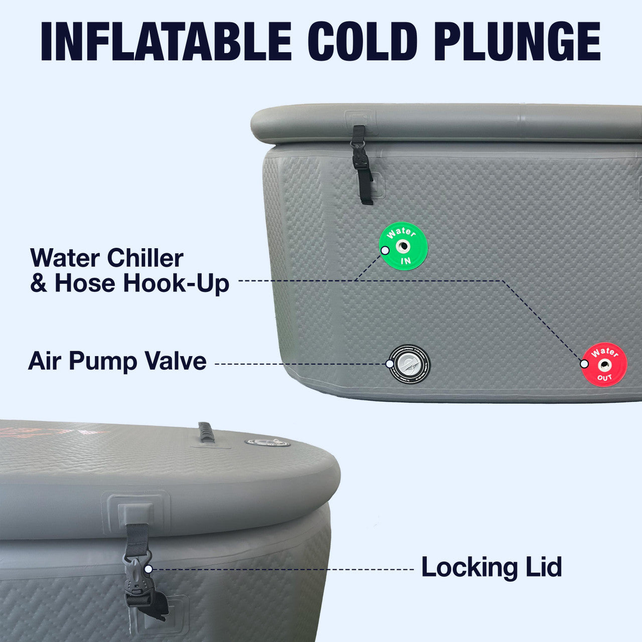 ALEKO Arctica Inflatable Cold Plunge Tub + 1HP Chiller & Heater Kit – Hot & Cold Therapy System