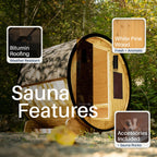Aleko Celasia 3–4 Person White Finland Pine Barrel Sauna – Outdoor Compact Sauna for Wellness, Heat Therapy & Home Spa Relaxation