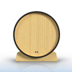 Aleko Celasia 2–4 Person White Finland Pine Barrel Sauna with Front Porch Canopy – Cozy Outdoor Sauna for Home Spa Relaxation & Everyday Wellness