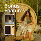 Aleko Anémona 3–4 Person White Finland Pine Barrel Sauna – Compact Outdoor Sauna for Relaxation, Detox & Wellness