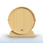 Aleko Anémona 6–8 Person White Finland Pine Barrel Sauna with Front Porch Canopy – Spacious Outdoor Barrel Sauna for Family Relaxation, Detox & Recovery