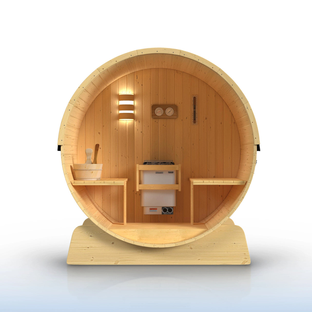 Aleko Anémona 3–4 Person White Finland Pine Barrel Sauna – Compact Outdoor Sauna for Relaxation, Detox & Wellness
