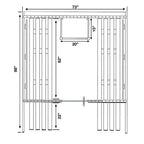 Aleko Anémona 6–8 Person White Finland Pine Barrel Sauna with Front Porch Canopy & Black Accents – Large Outdoor Sauna for Group Wellness, Recovery & Relaxation