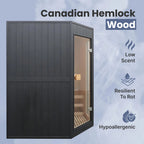 ALEKO Viola Canadian Hemlock Traditional Sauna – 3–4 Person Compact Indoor Spa