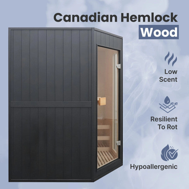 ALEKO Viola Canadian Hemlock Traditional Sauna – 3–4 Person Compact Indoor Spa