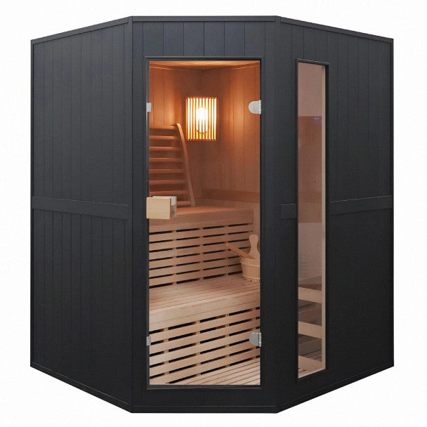 ALEKO Viola Canadian Hemlock Traditional Sauna – 3–4 Person Compact Indoor Spa