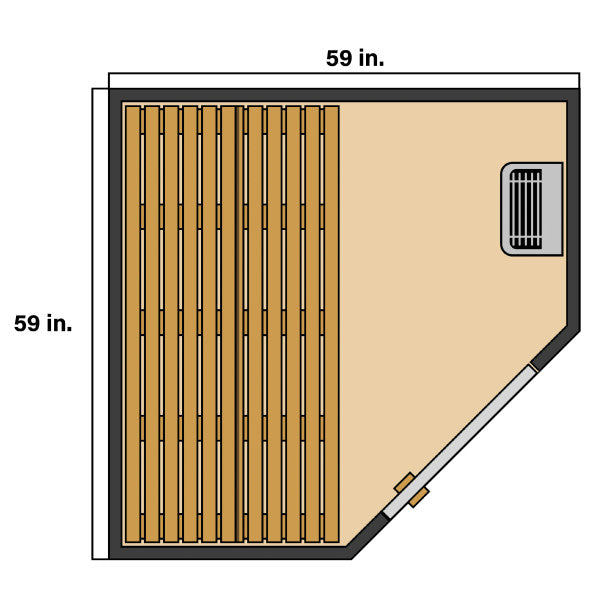 ALEKO Viola Canadian Hemlock Traditional Sauna – 3–4 Person Compact Indoor Spa