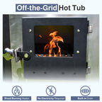 Aleko Stainless Steel Hot Tub & Cold Plunge Tub with Wood-Fired Heater – Compact Outdoor 1–3 Person Spa for Cold Plunge Therapy, Hydrotherapy & Backyard Wellness