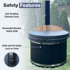 Aleko Stainless Steel Hot Tub & Cold Plunge Tub with Wood-Fired Heater – Premium Outdoor 3–5 Person Spa for Hydrotherapy, Cold Therapy & Backyard Wellness