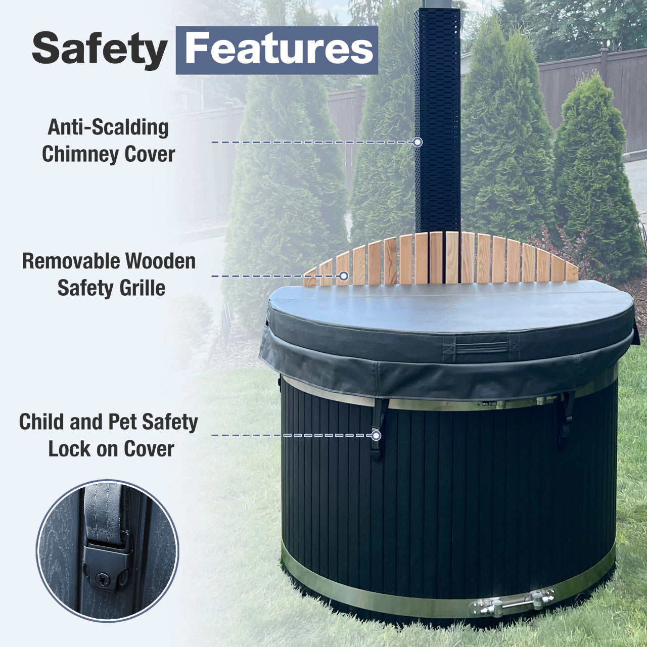 Aleko Stainless Steel Hot Tub & Cold Plunge Tub with Wood-Fired Heater – Premium Outdoor 3–5 Person Spa for Hydrotherapy, Cold Therapy & Backyard Wellness