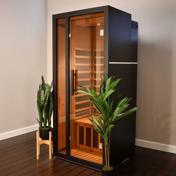 Aleko Oasis 1 Person Hemlock Infrared Sauna – Compact Indoor Sauna for Relaxation, Detox & Daily Wellness