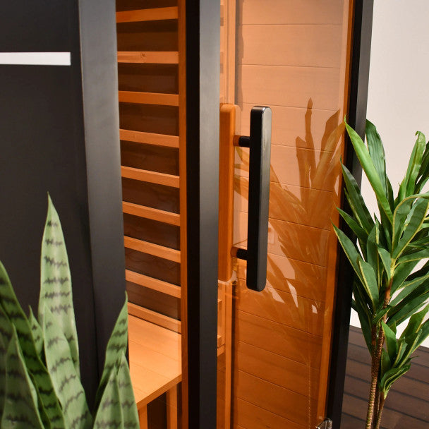 Aleko Oasis 1 Person Hemlock Infrared Sauna – Compact Indoor Sauna for Relaxation, Detox & Daily Wellness
