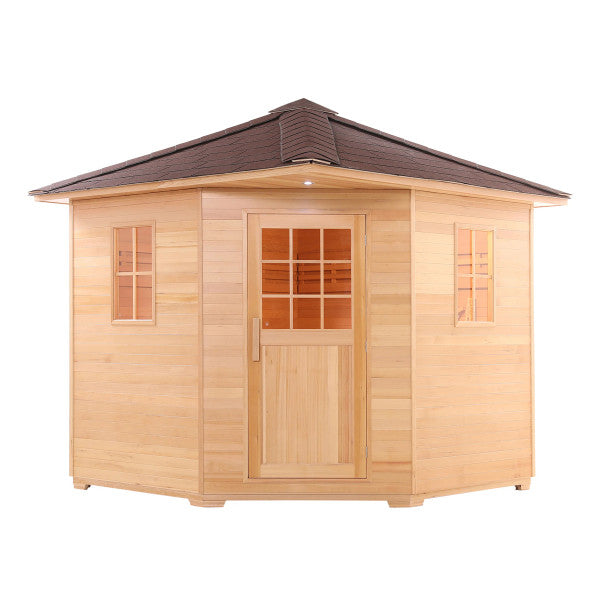 ALEKO Canadian Hemlock Outdoor Sauna with 8 kW UL-Certified Heater – 8 Person