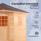 ALEKO Canadian Hemlock Outdoor Sauna with 8 kW UL-Certified Heater – 8 Person