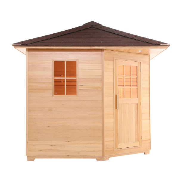 ALEKO Canadian Hemlock Outdoor Sauna with 8 kW UL-Certified Heater – 8 Person