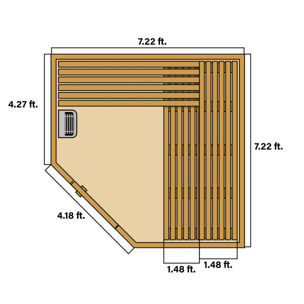 ALEKO Canadian Hemlock Outdoor Sauna with 8 kW UL-Certified Heater – 8 Person