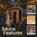 ALEKO Arnica 4-Person Rustic Cedar Square Outdoor Sauna