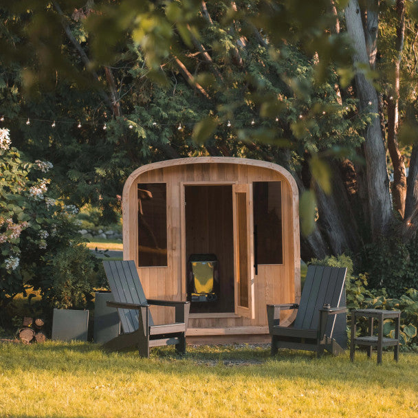 ALEKO Arnica 4-Person Rustic Cedar Square Outdoor Sauna