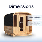 ALEKO Arnica 4-Person Rustic Cedar Square Outdoor Sauna