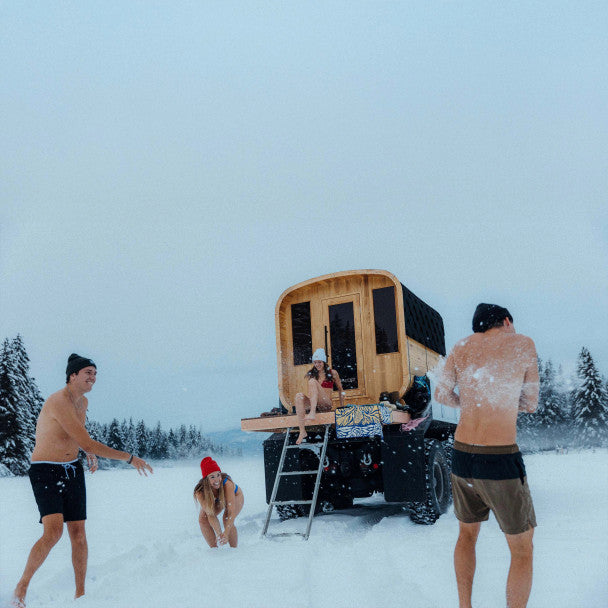 ALEKO Arnica 4-Person Rustic Cedar Square Outdoor Sauna