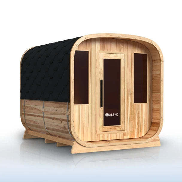 ALEKO Arnica 4-Person Rustic Cedar Square Outdoor Sauna