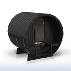 Aleko Aster 3–5 Person Barrel Outdoor Sauna with Porch – Spacious Backyard Sauna for Heat Therapy, Relaxation & Recovery