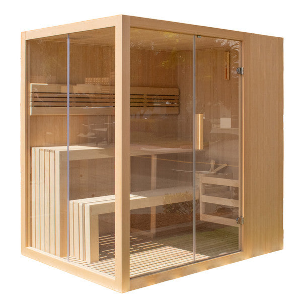ALEKO Canadian Hemlock Traditional Indoor Sauna – 4–6 Person Luxury Home Spa with LED Lights & UL-Certified Heater