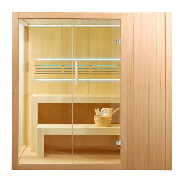 ALEKO Canadian Hemlock Traditional Indoor Sauna – 4–6 Person Luxury Home Spa with LED Lights & UL-Certified Heater