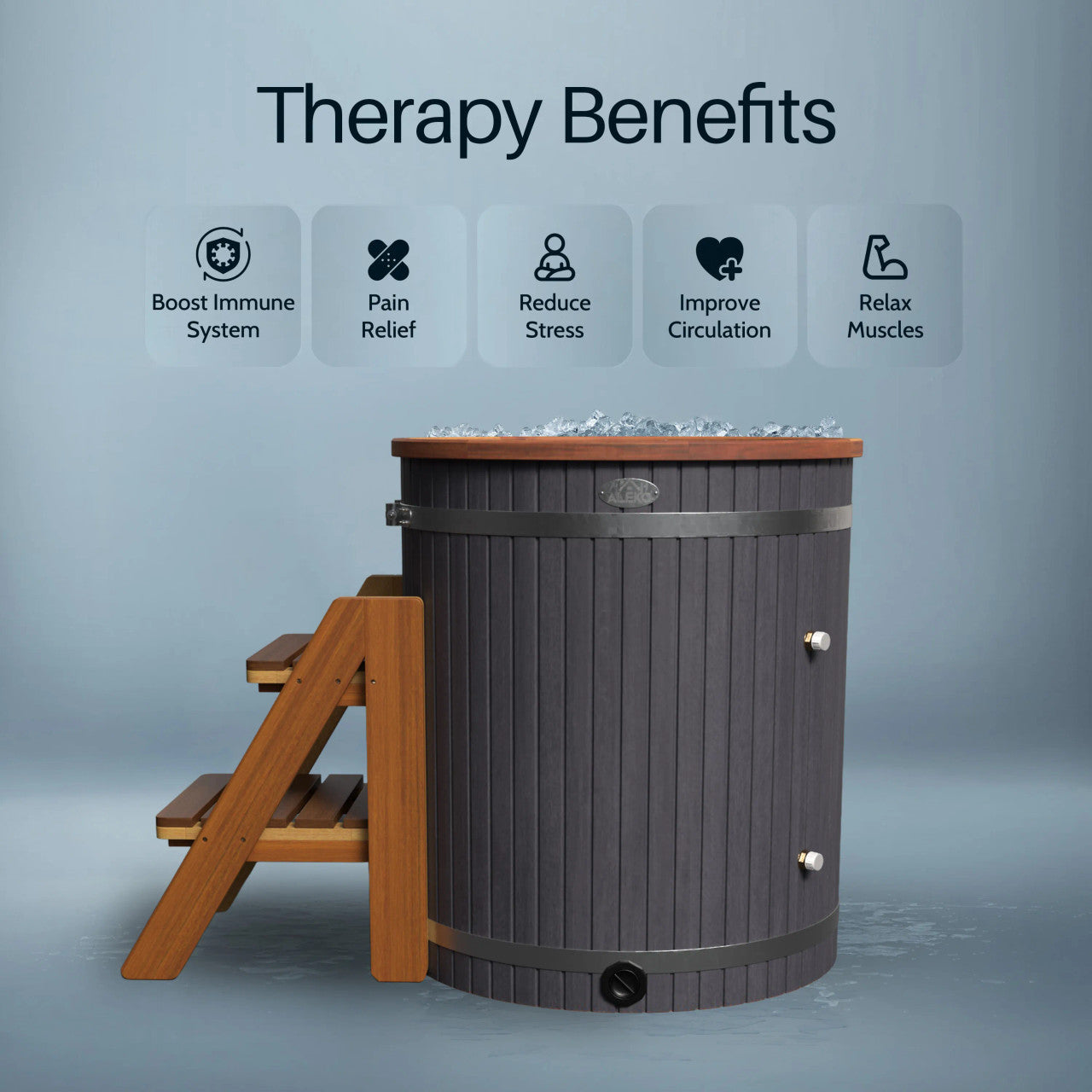 Aleko Lumina Vertical Cold Plunge System with 1 HP Chiller & Heater Kit