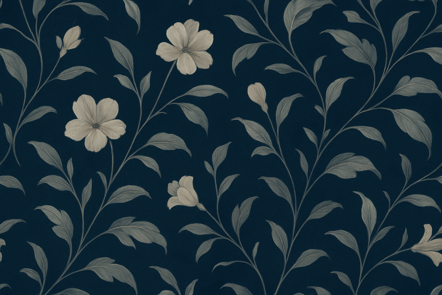 dark blue with flower or leave