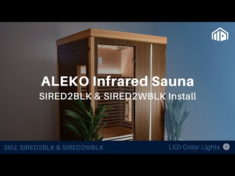 Aleko 1–2 Person Canadian Hemlock Infrared Sauna – Walnut Finish Compact Indoor Sauna for Detox, Relaxation & Home Wellness